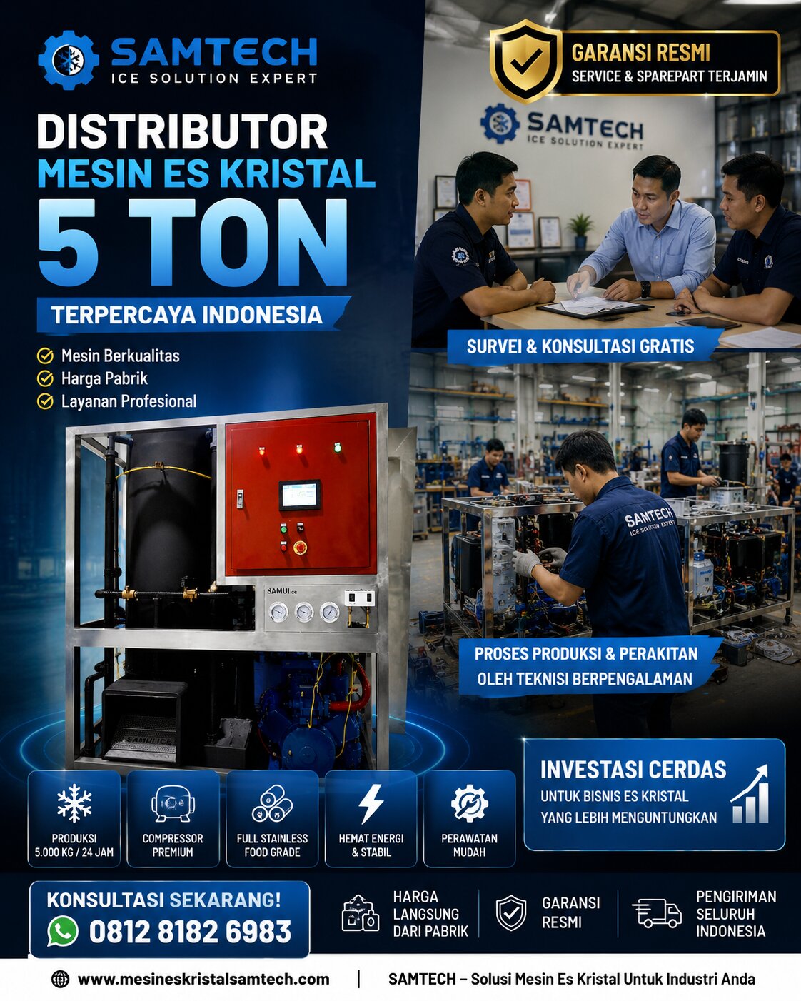 Distributor Mesin Es Kristal 5 Ton Terpercaya Indonesia