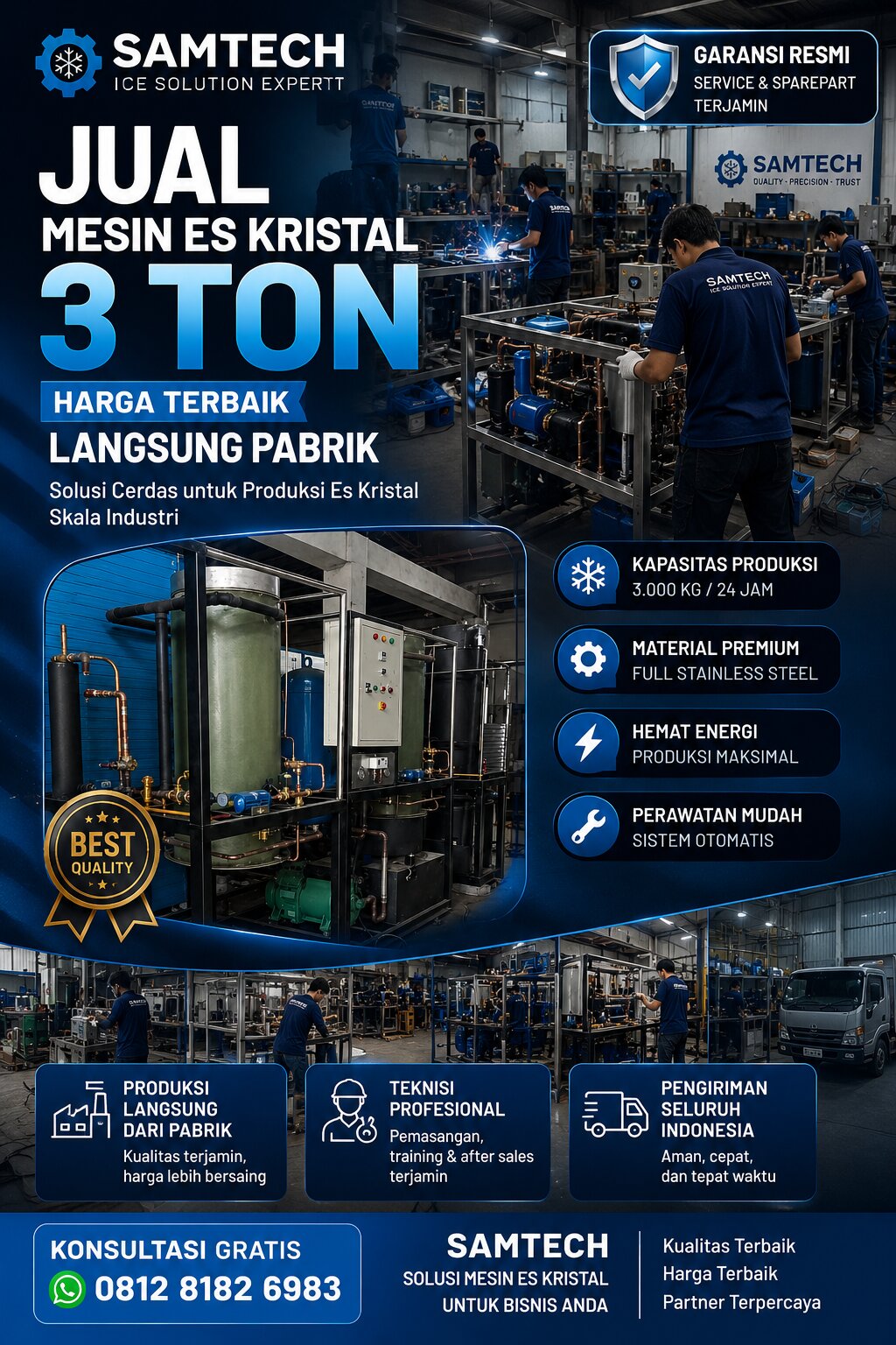 Jual Mesin Es Kristal 3 Ton Harga Terbaik Langsung Pabrik