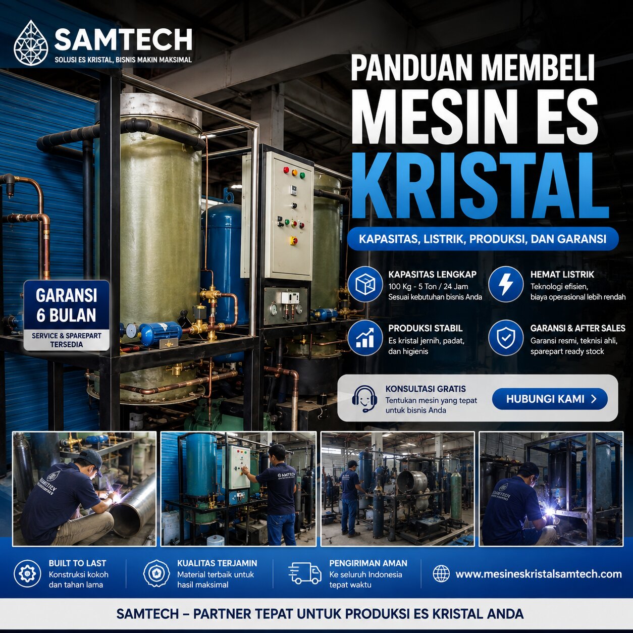 Panduan Membeli Mesin Es Kristal: Kapasitas, Listrik, Produksi, dan Garansi