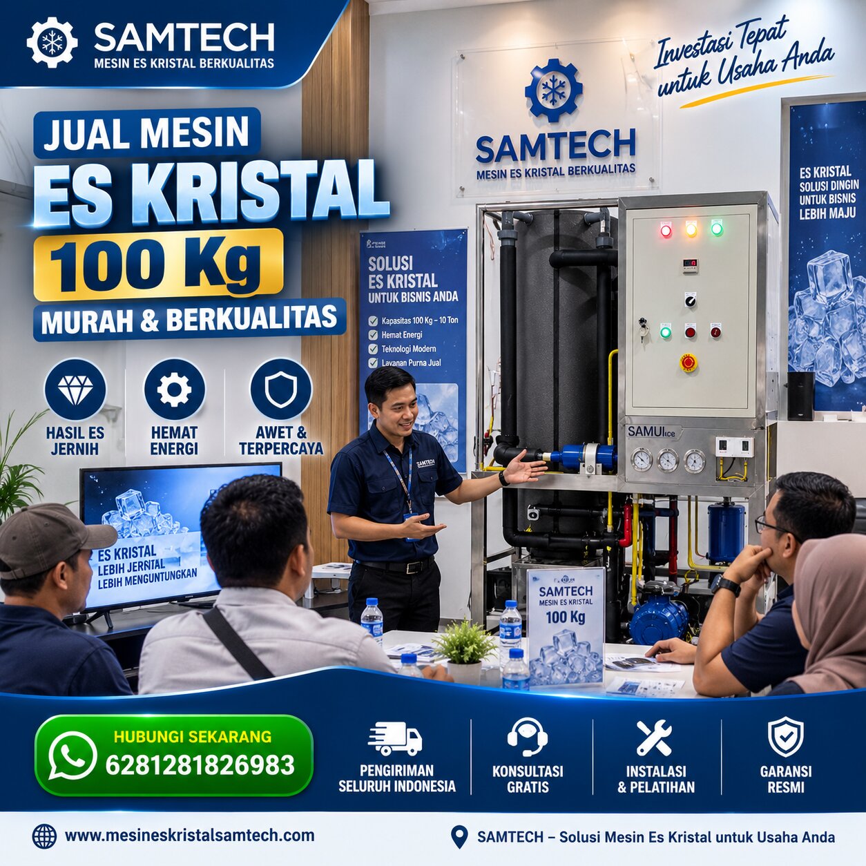 Jual Mesin Es Kristal 100 Kg Murah dan Berkualitas